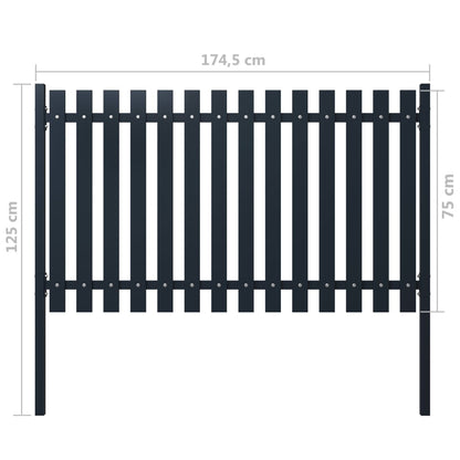vidaXL Panneau de clôture Anthracite 174,5x75cm Acier enduit de poudre