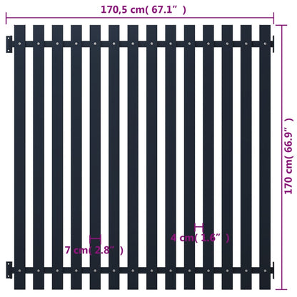 vidaXL Panneau clôture Anthracite 170,5x170 cm Acier enduit de poudre