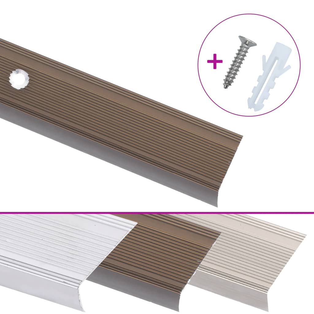 vidaXL Nez de marche Forme en L 5 pcs Aluminium 100 cm Marron