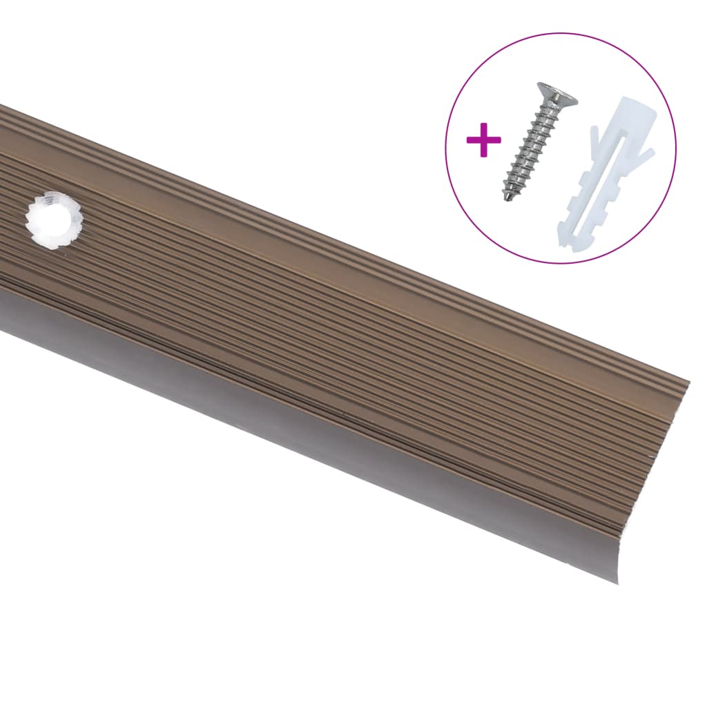 vidaXL Nez de marche Forme en L 5 pcs Aluminium 100 cm Marron