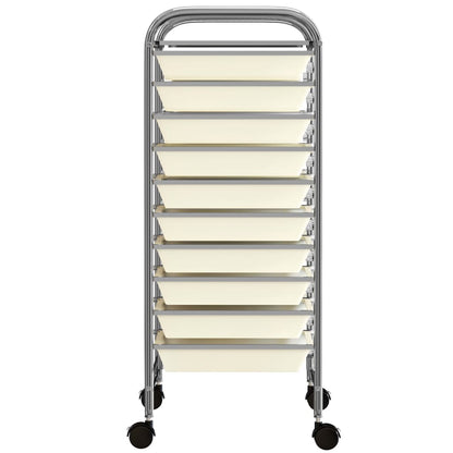 vidaXL Chariot de rangement mobile à 15 tiroirs XXL Blanc Plastique