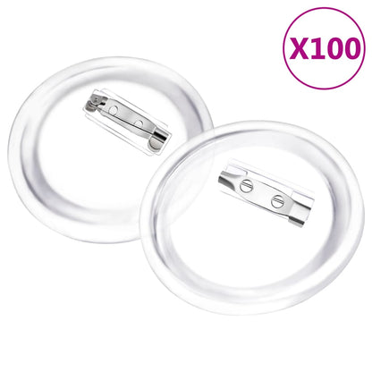 vidaXL Kit de badges à bouton avec épingles 100 sets Acrylique 58 mm