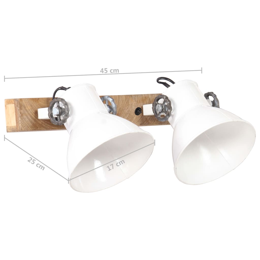 vidaXL Lampe murale industrielle Blanc 45x25 cm E27