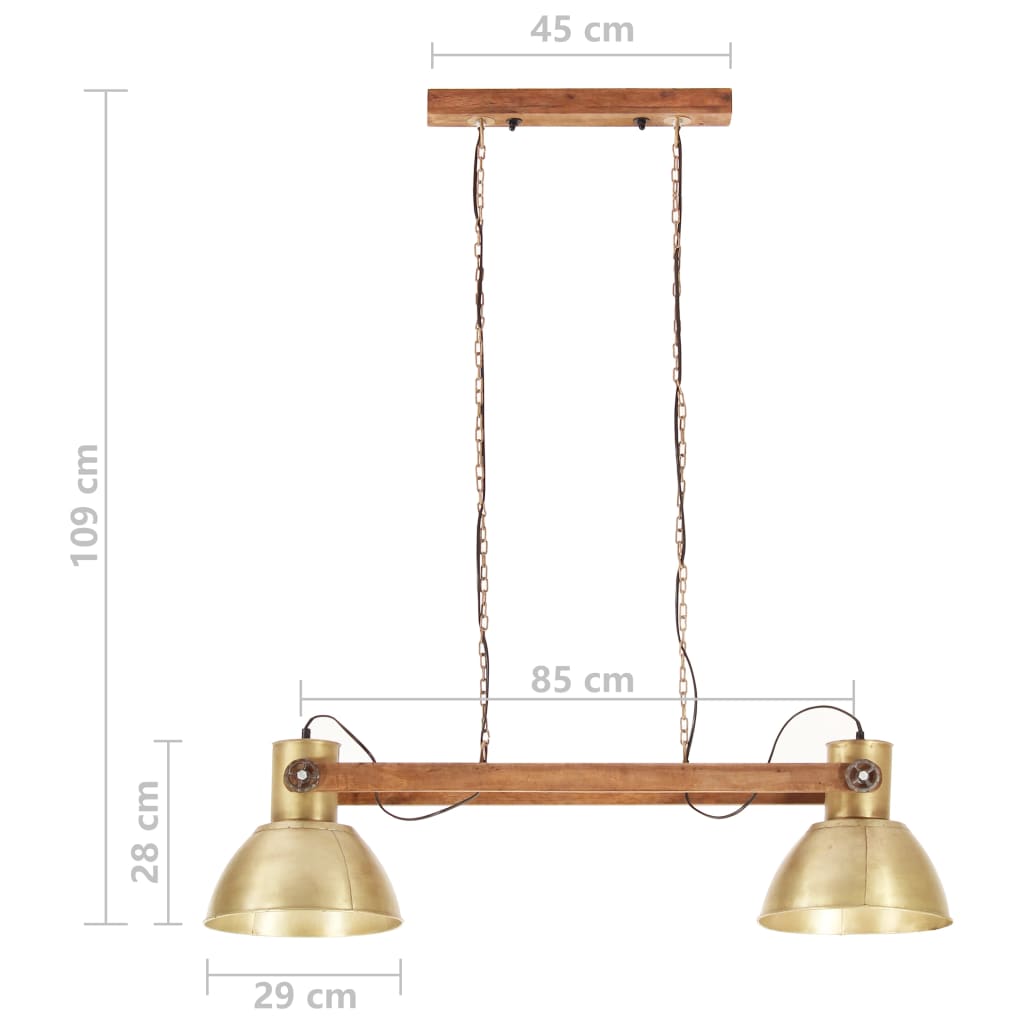 vidaXL Lampe suspendue industrielle 25 W Laiton 109 cm E27