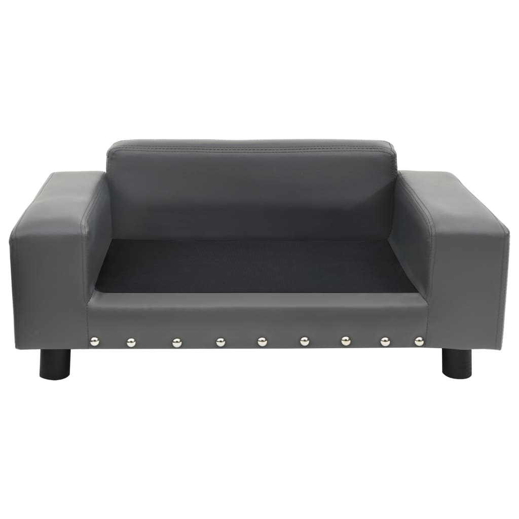 vidaXL Canapé pour chien Gris 81x43x31 cm Peluche et similicuir