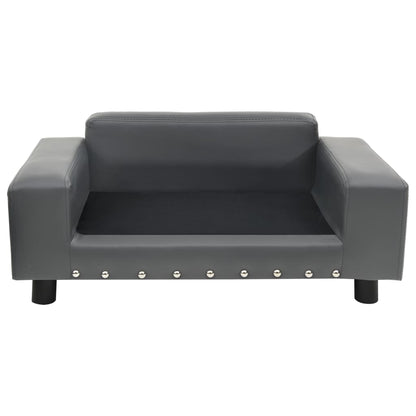 vidaXL Canapé pour chien Gris 81x43x31 cm Peluche et similicuir