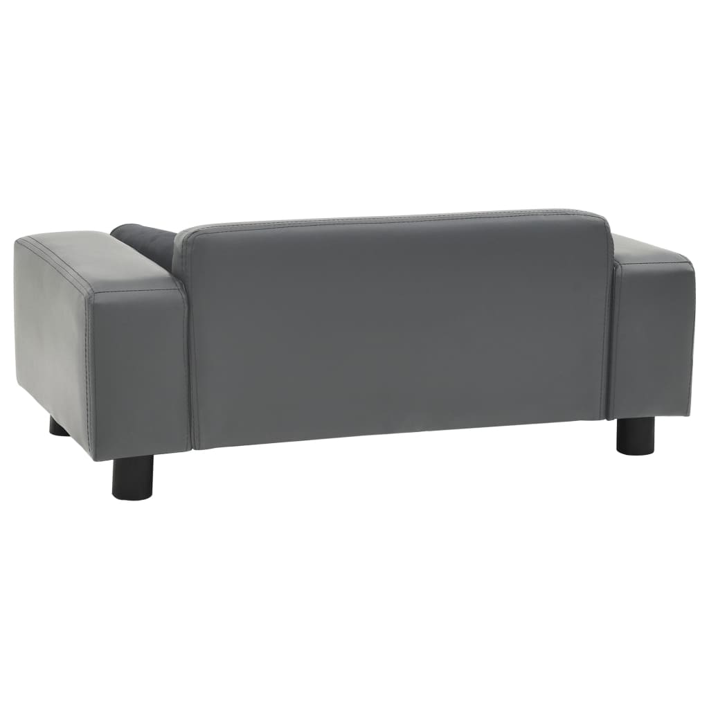 vidaXL Canapé pour chien Gris 81x43x31 cm Peluche et similicuir