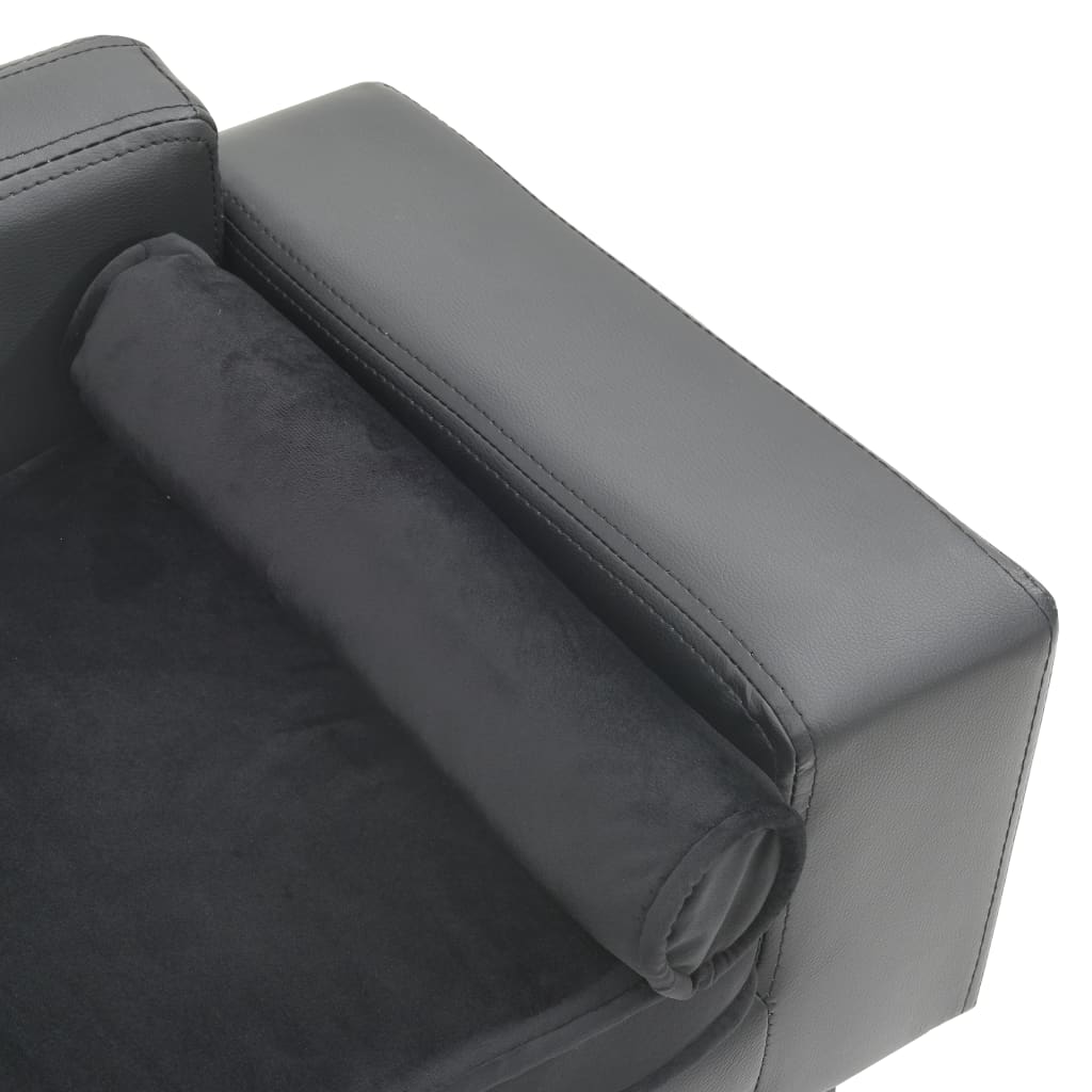 vidaXL Canapé pour chien Gris 81x43x31 cm Peluche et similicuir