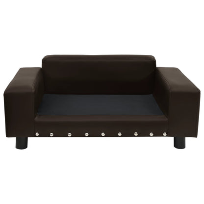 vidaXL Canapé pour chien Marron 81x43x31 cm Peluche et similicuir