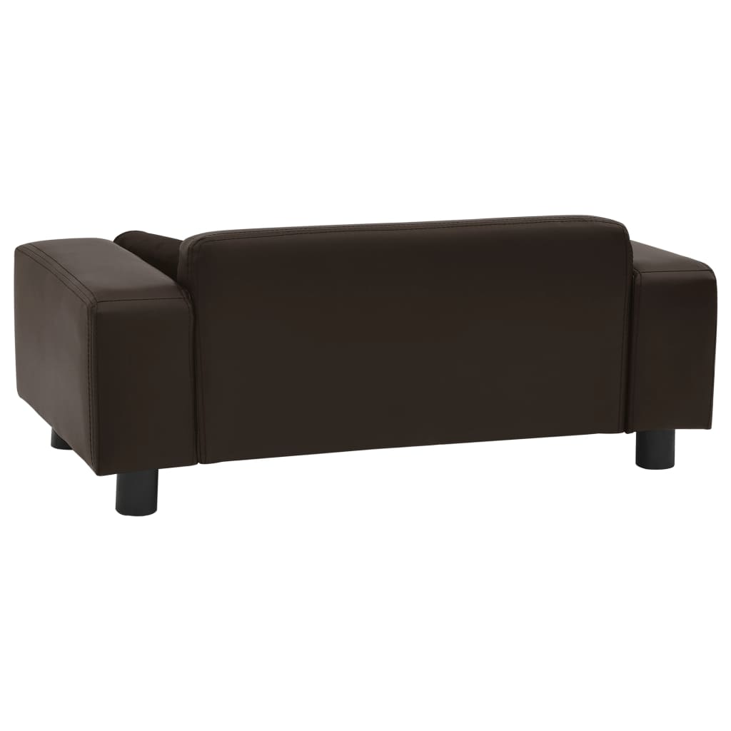 vidaXL Canapé pour chien Marron 81x43x31 cm Peluche et similicuir