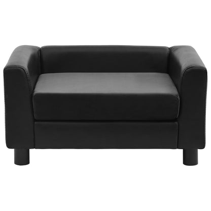 vidaXL Canapé pour chien Noir 60x43x30 cm Peluche et similicuir