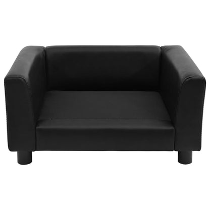 vidaXL Canapé pour chien Noir 60x43x30 cm Peluche et similicuir