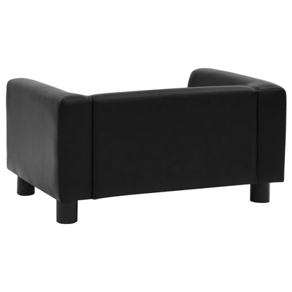 vidaXL Canapé pour chien Noir 60x43x30 cm Peluche et similicuir