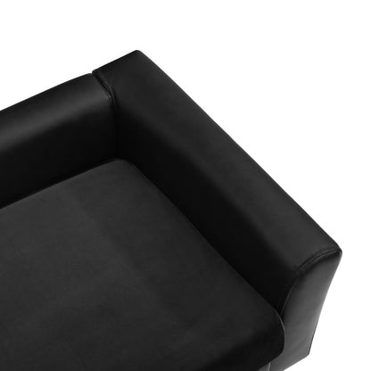 vidaXL Canapé pour chien Noir 60x43x30 cm Peluche et similicuir