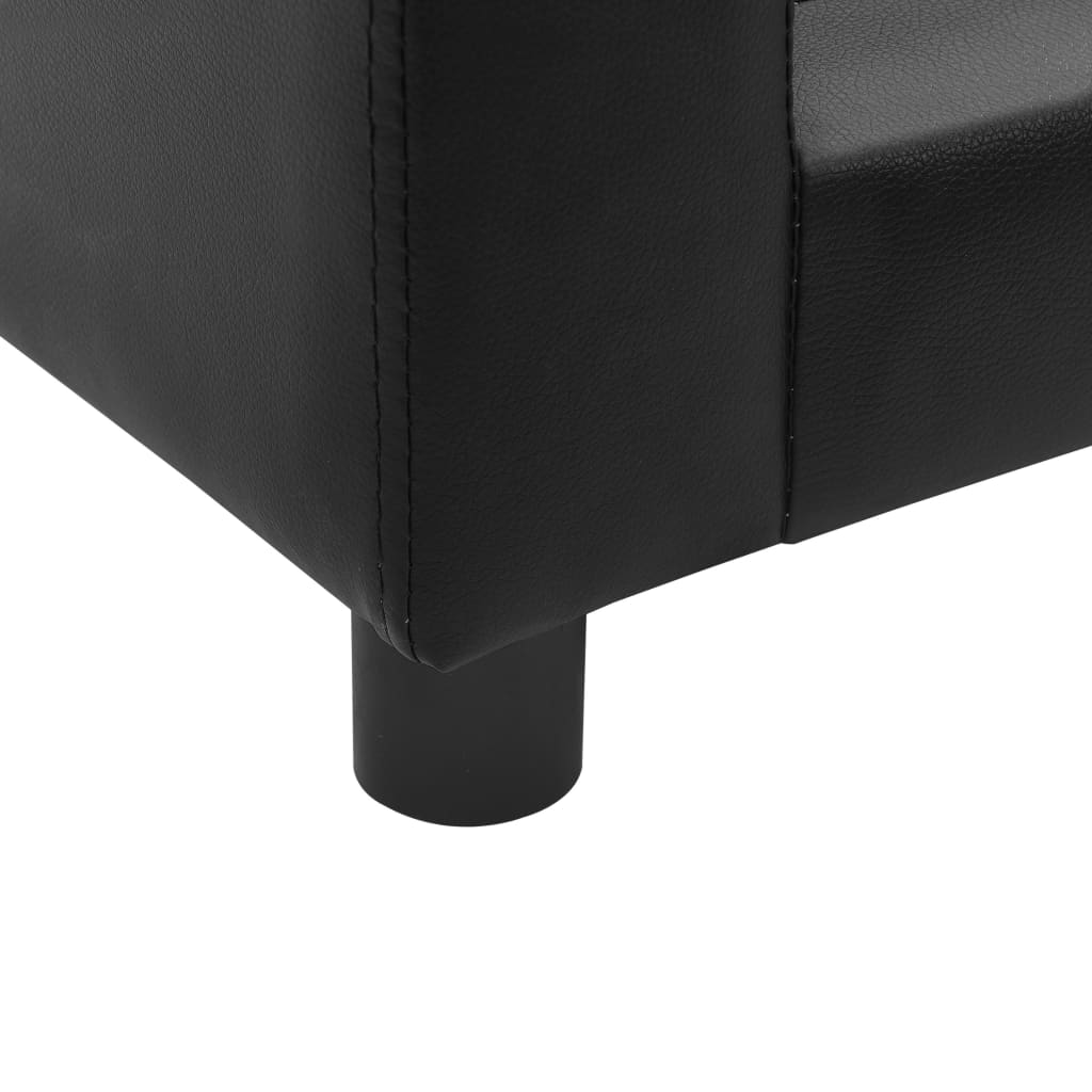 vidaXL Canapé pour chien Noir 60x43x30 cm Peluche et similicuir
