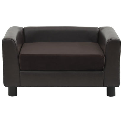 vidaXL Canapé pour chien Marron 60x43x30 cm Peluche et similicuir