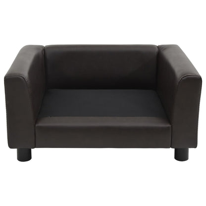 vidaXL Canapé pour chien Marron 60x43x30 cm Peluche et similicuir
