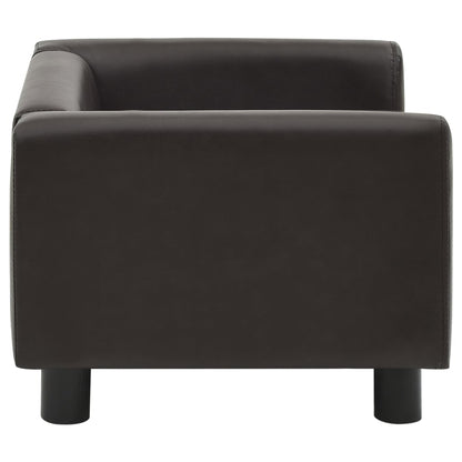 vidaXL Canapé pour chien Marron 60x43x30 cm Peluche et similicuir
