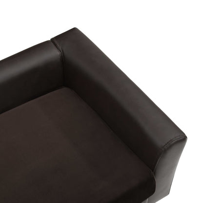 vidaXL Canapé pour chien Marron 60x43x30 cm Peluche et similicuir