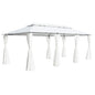 vidaXL Belvédère avec rideaux 600x298x270 cm Blanc 180 g/m²