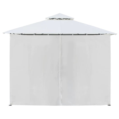 vidaXL Belvédère avec rideaux 600x298x270 cm Blanc 180 g/m²