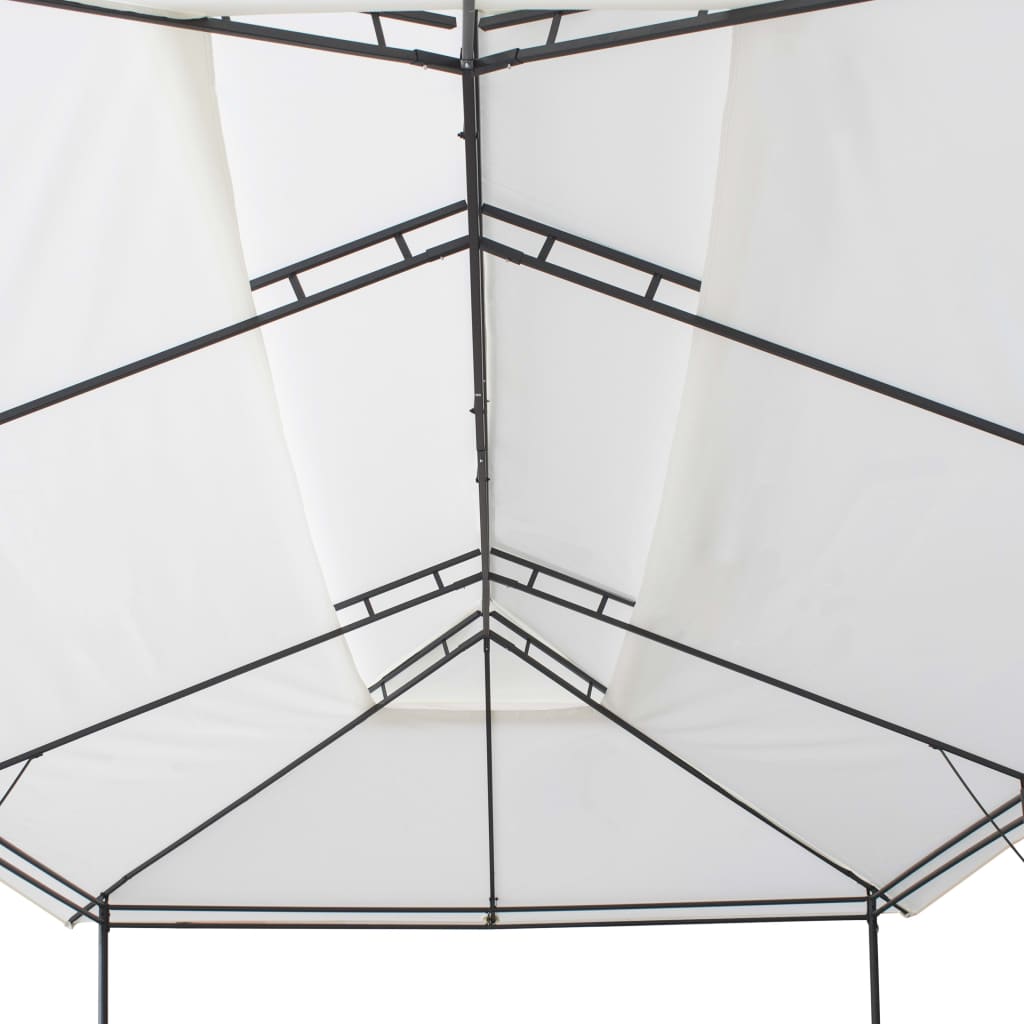 vidaXL Belvédère avec rideaux 600x298x270 cm Blanc 180 g/m²