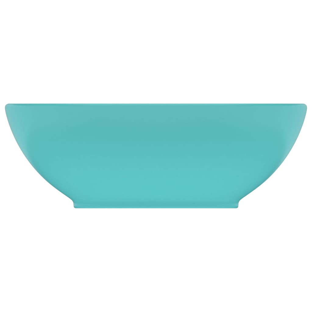 vidaXL Lavabo ovale de luxe Vert clair mat 40x33 cm Céramique