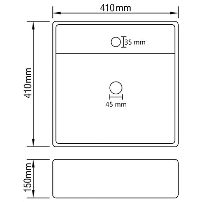 vidaXL Lavabo carré à trop-plein Vert clair mat 41x41 cm Céramique