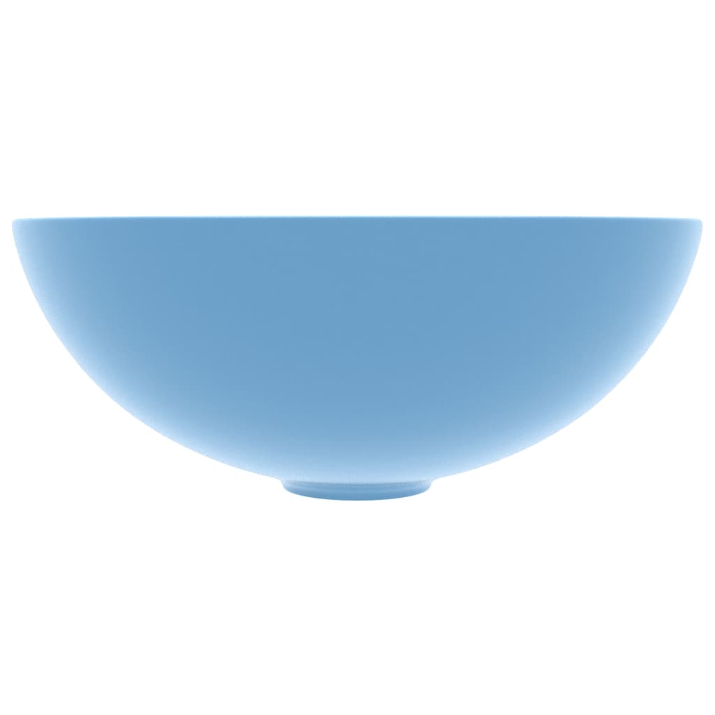 vidaXL Lavabo de salle de bain Céramique Bleu clair Rond