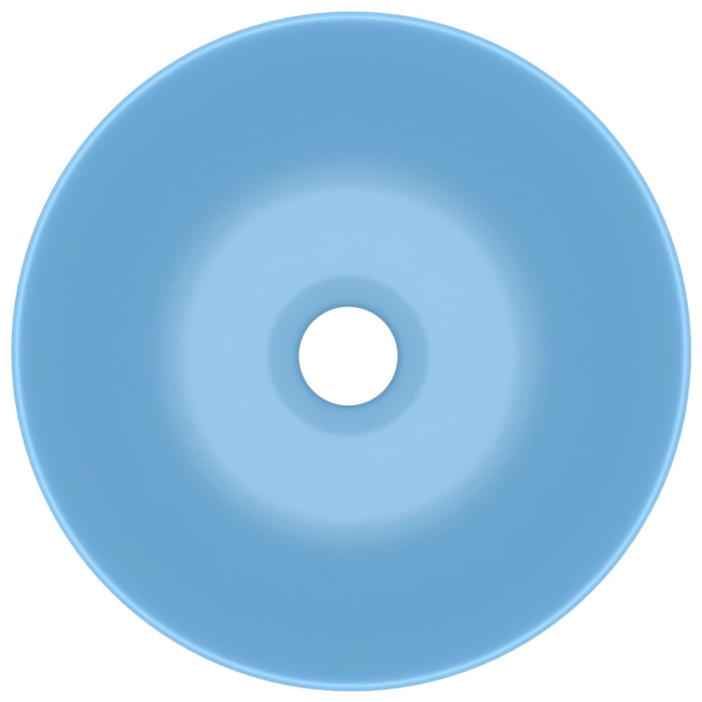 vidaXL Lavabo de salle de bain Céramique Bleu clair Rond