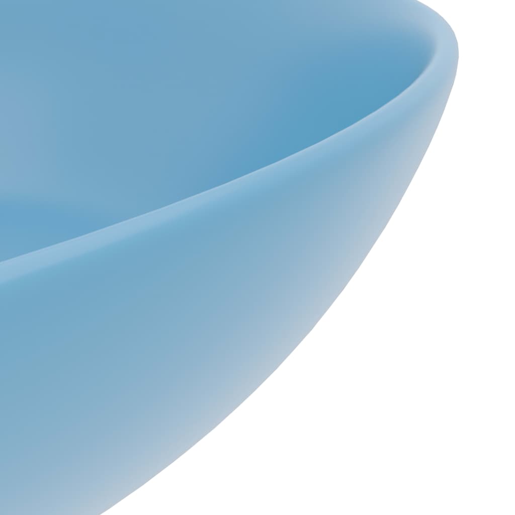 vidaXL Lavabo de salle de bain Céramique Bleu clair Rond