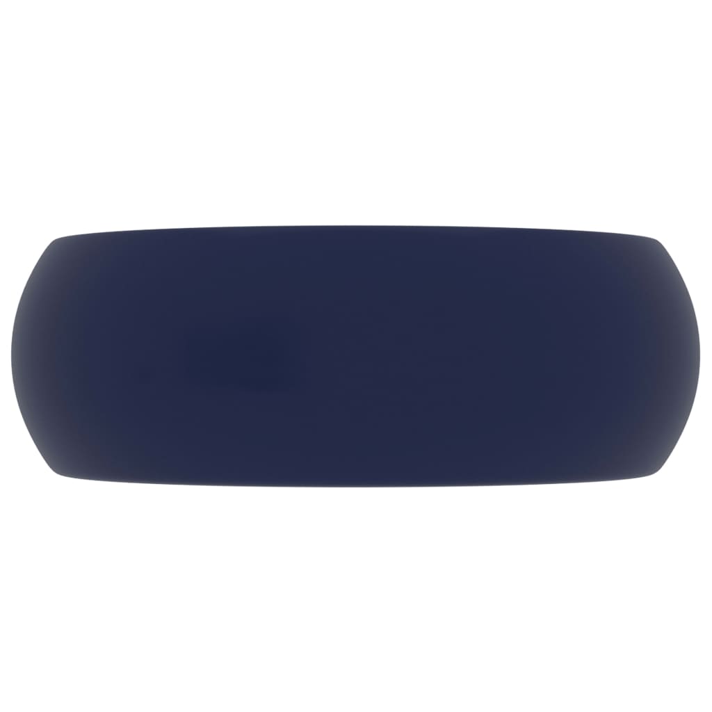 vidaXL Lavabo rond de luxe Bleu foncé mat 40x15 cm Céramique