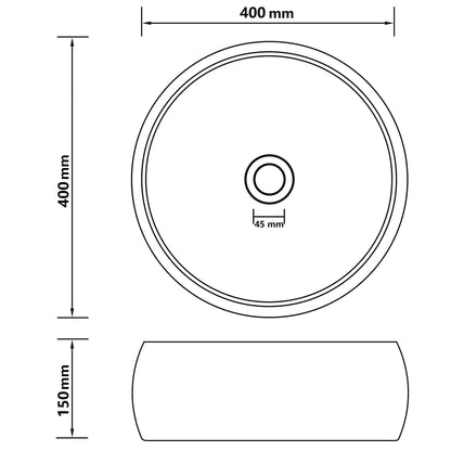 vidaXL Lavabo rond de luxe Bleu foncé mat 40x15 cm Céramique