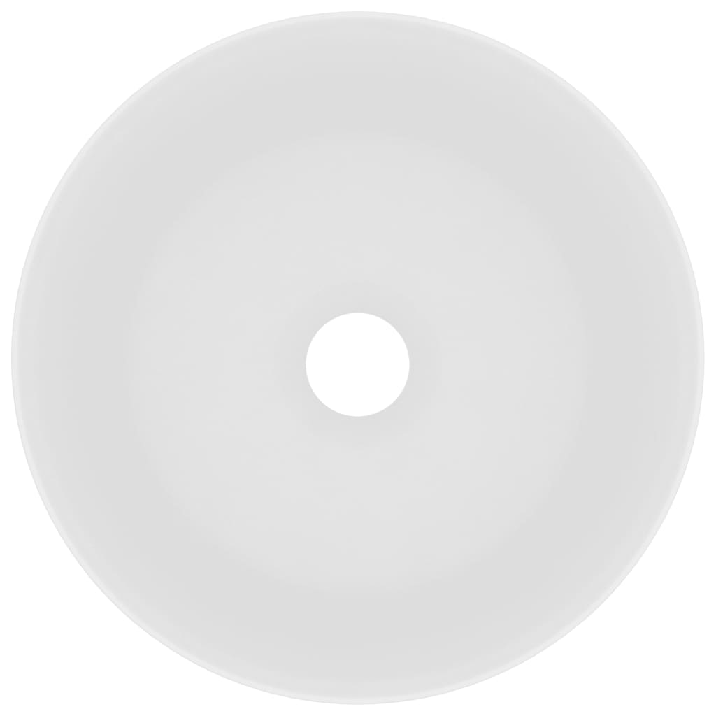 vidaXL Lavabo rond de luxe Blanc mat 40x15 cm Céramique