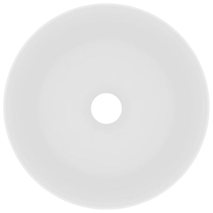 vidaXL Lavabo rond de luxe Blanc mat 40x15 cm Céramique