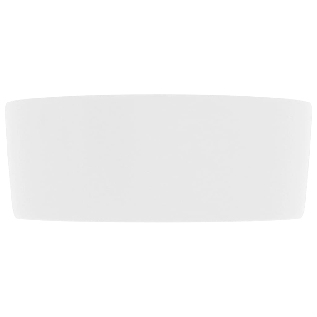 vidaXL Lavabo rond de luxe Blanc mat 40x15 cm Céramique