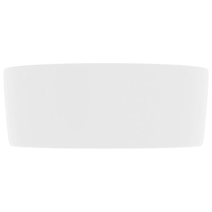vidaXL Lavabo rond de luxe Blanc mat 40x15 cm Céramique