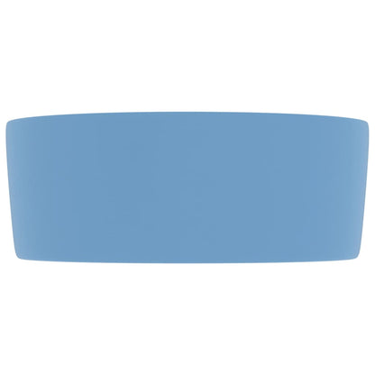 vidaXL Lavabo rond de luxe Bleu clair mat 40x15 cm Céramique