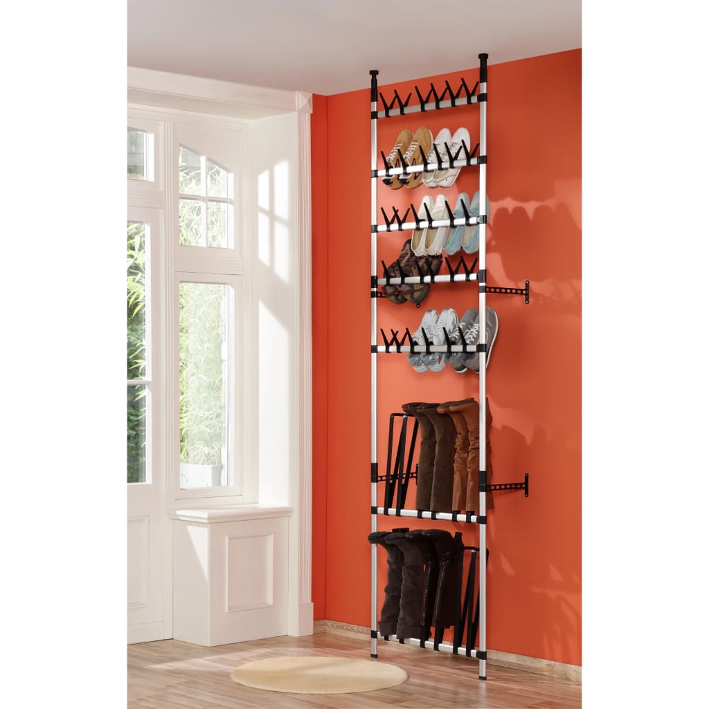 vidaXL Étagère à chaussures télescopique avec barres Aluminium