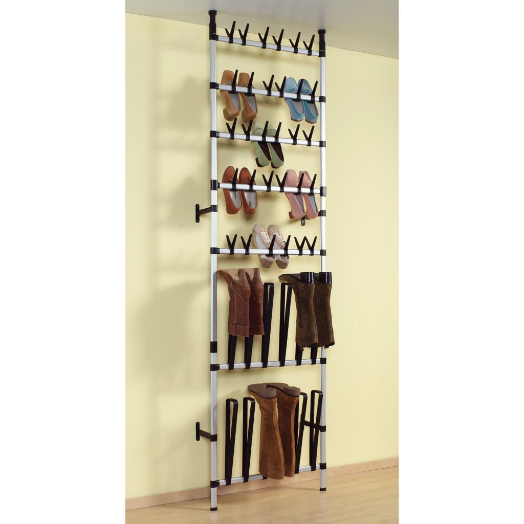vidaXL Étagère à chaussures télescopique avec barres Aluminium