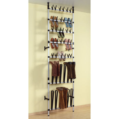 vidaXL Étagère à chaussures télescopique avec barres Aluminium