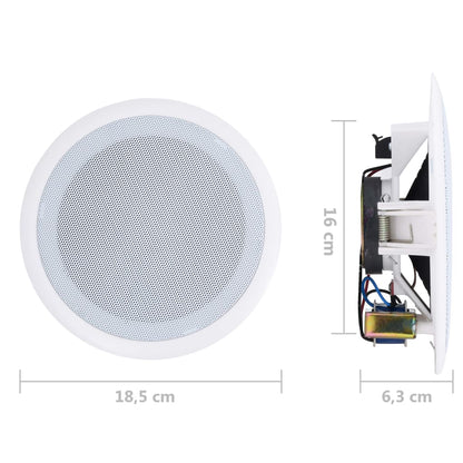 vidaXL Haut-parleurs muraux et de plafond intégrés 2 pcs 80 W
