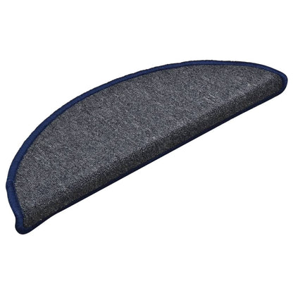 vidaXL Tapis de marches d'escalier 15 pcs Gris foncé et bleu 56x17x3cm