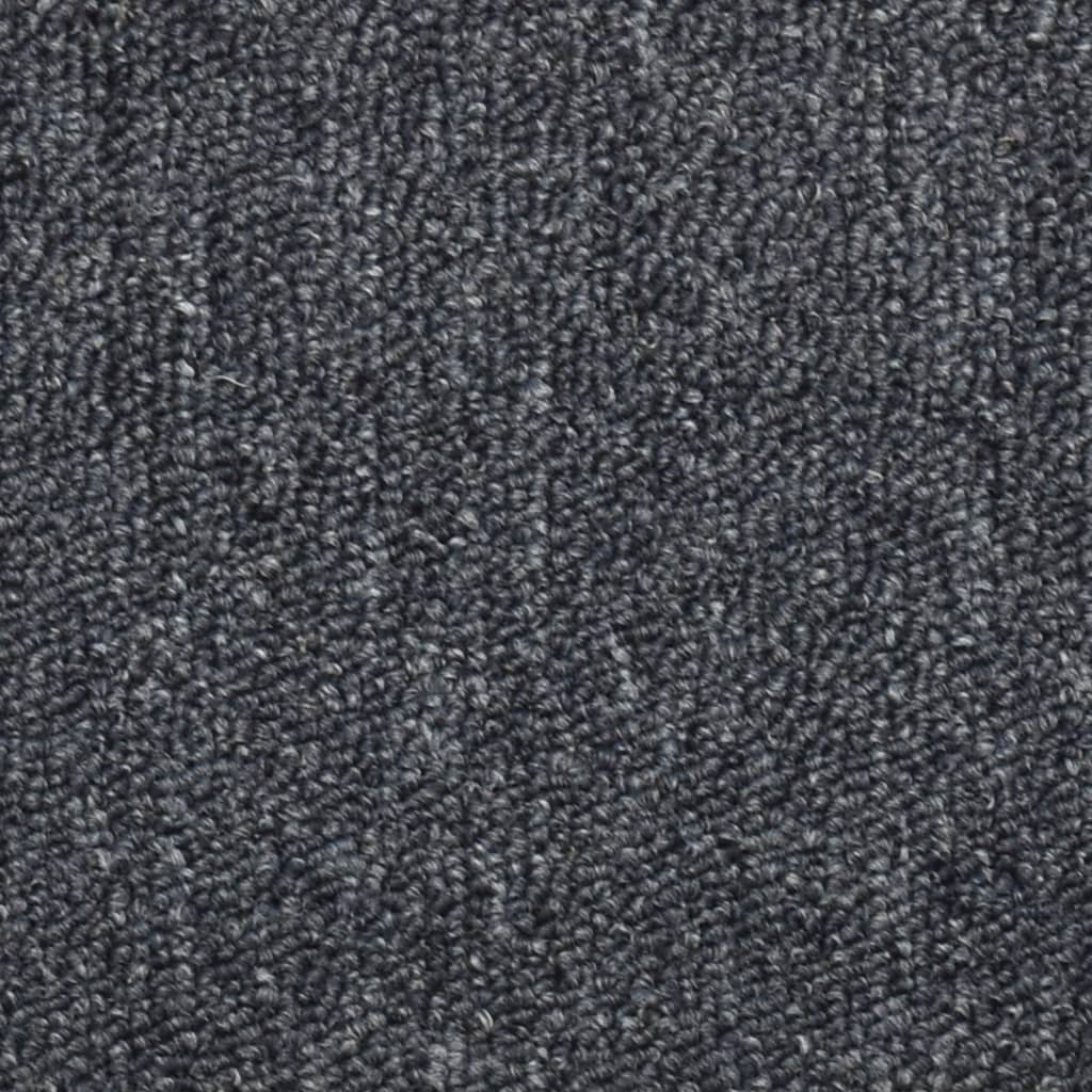 vidaXL Tapis de marches d'escalier 15 pcs Gris foncé et bleu 56x17x3cm