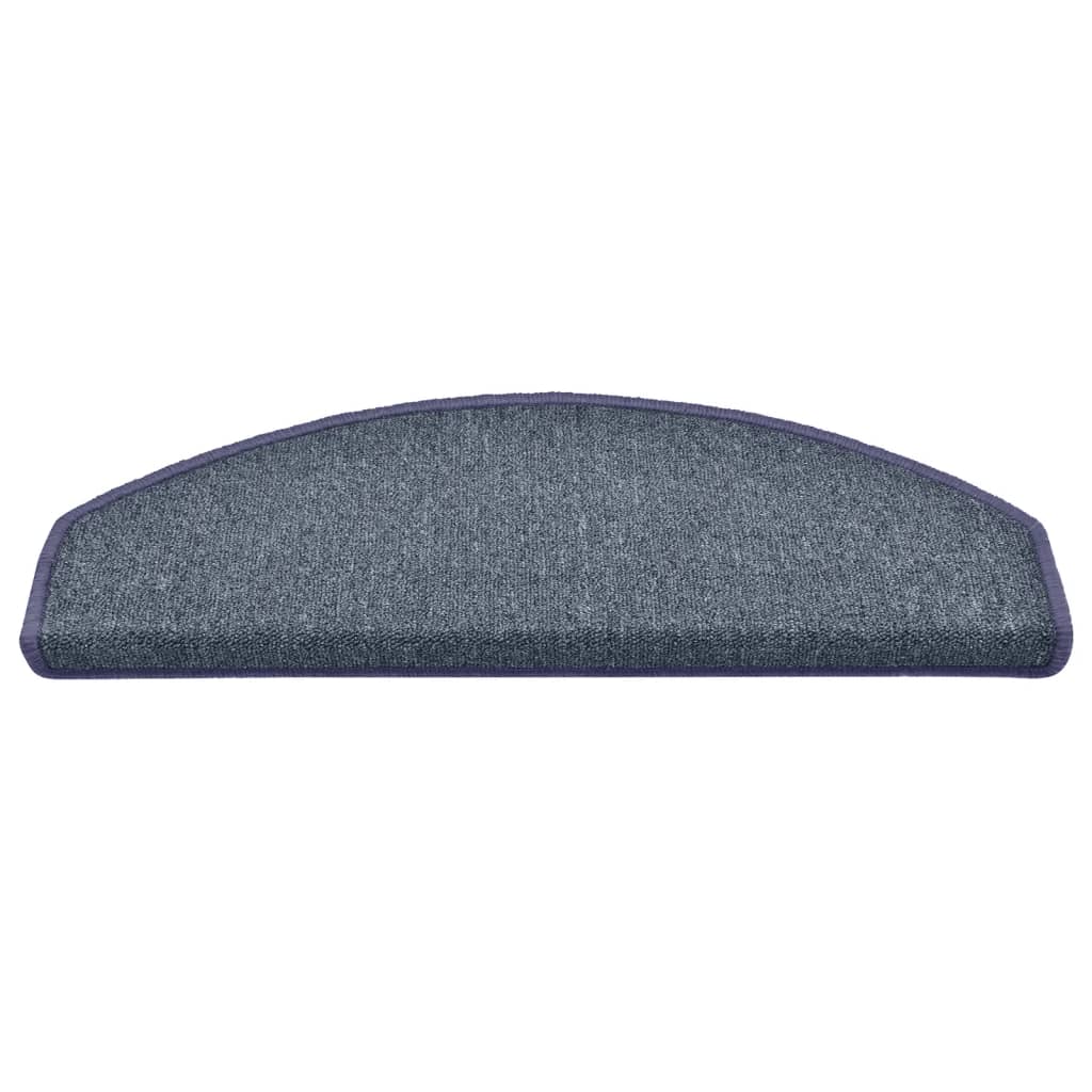 vidaXL Tapis de marches d'escalier 15 pcs Gris foncé et bleu 65x24x4cm