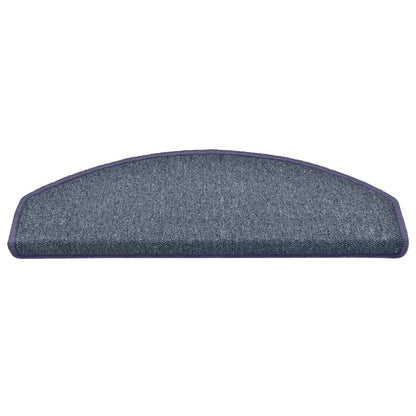vidaXL Tapis de marches d'escalier 15 pcs Gris foncé et bleu 65x24x4cm