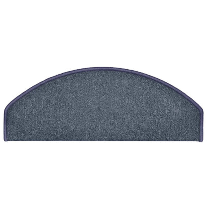 vidaXL Tapis de marches d'escalier 15 pcs Gris foncé et bleu 65x24x4cm