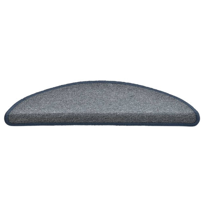 vidaXL Tapis de marches d'escalier 15 pcs Gris clair et bleu 56x17x3cm