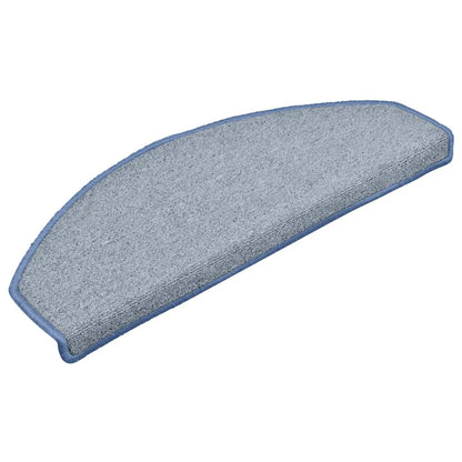 vidaXL Tapis de marches d'escalier 15 pcs Gris clair et bleu 65x24x4cm