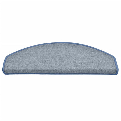 vidaXL Tapis de marches d'escalier 15 pcs Gris clair et bleu 65x24x4cm